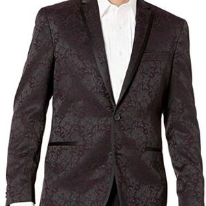 Kenneth Cole Reaction Floral Evening Jacket (Black) Men's Coat size 46R